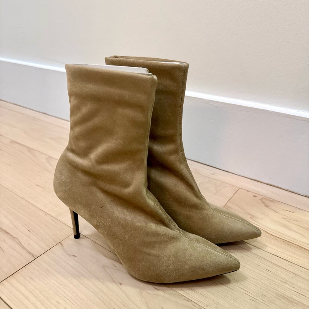 Theory Tan Heeled Boots